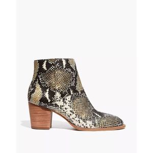 Madewell Rosie Snake Embossed Leather Ankle Boot Size 9